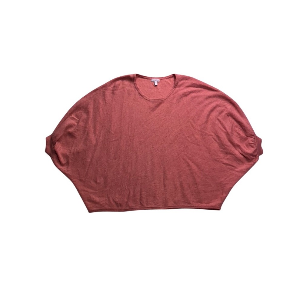 Garnet Hill Sweater Women L Pink 100% Cashmere Batwing Dolman Knit
